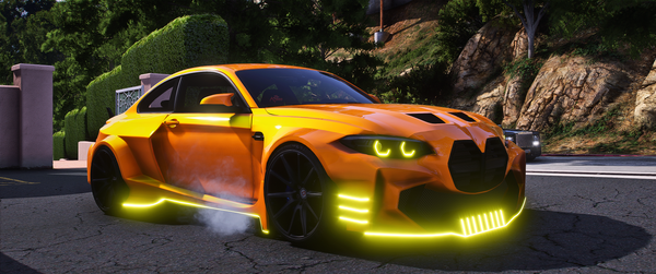 Front view of Debadged BMW M2CS 2NCS Custom in FiveM