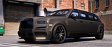 Exterior view of Debadged Rolls Royce Cullinan Limo Sixth Sense
