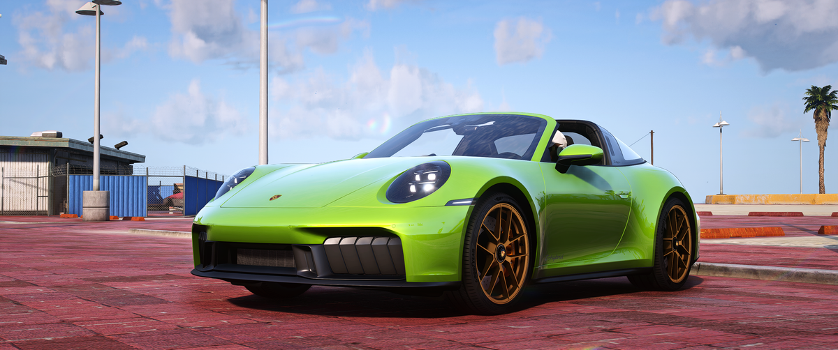 Porsche 911 Targa 4 GTS 2025 front view for FiveM GTA V