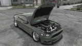 Rear view of Stanced Ford Mustang 5.0 vehicle mod for FiveM